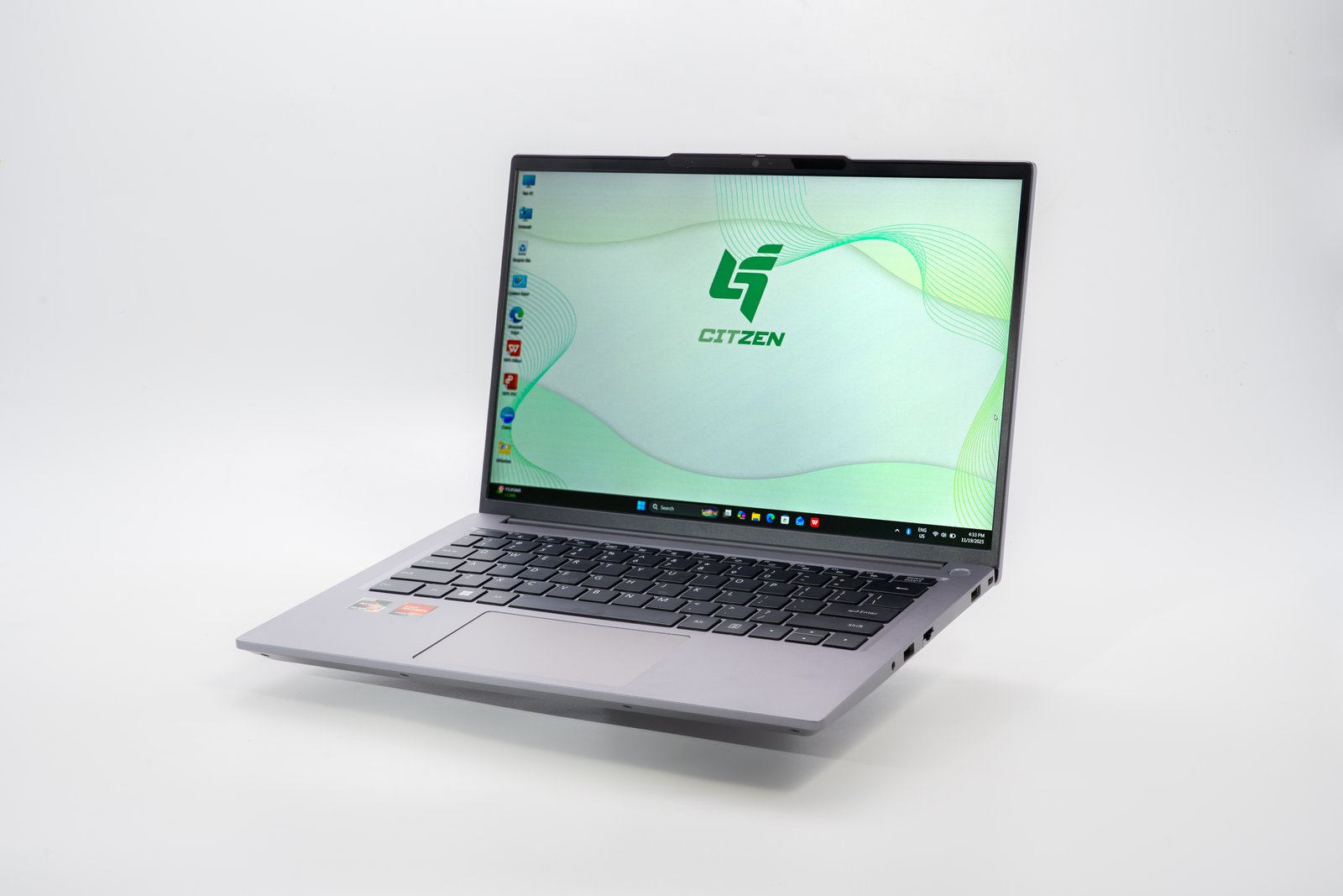 Citzen CZ-4 notebook, open, three-quarter view